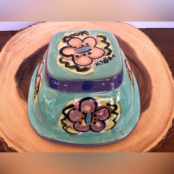 Kelly Jo Kuchar 4 PC Chip & Dip Set. Handpainted Handmade in Mexico. Signed. - Picture 6 of 16